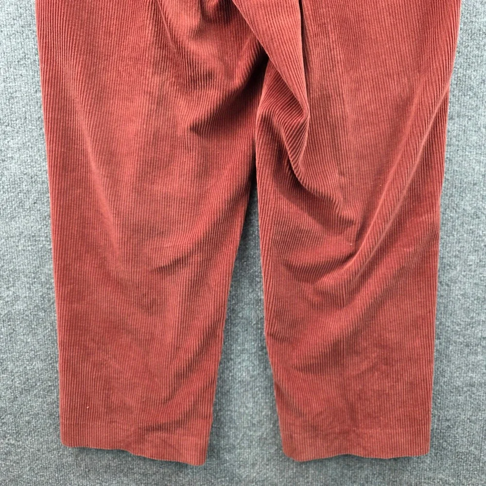 LL Bean Comfort‎ Waist Corduroy Pants Men 38 Red/Orange Pleated Casual